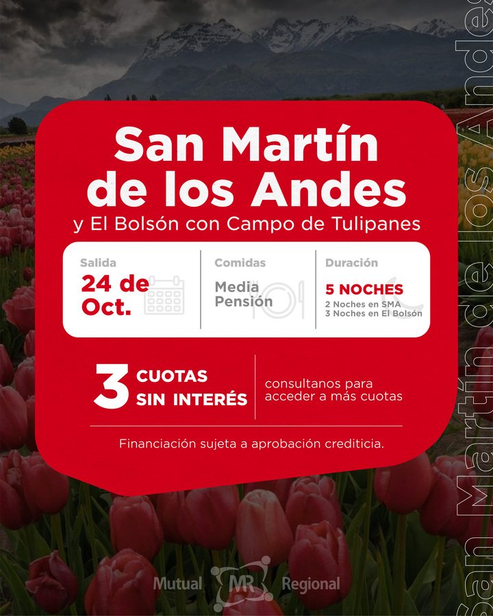 SAN MARTÍN DE LOS ANDES Y EL BOLSÓN (con Campo de Tulipanes)